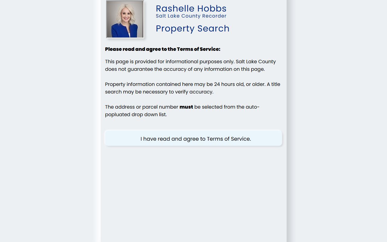 Salt Lake County public search portal for deed records