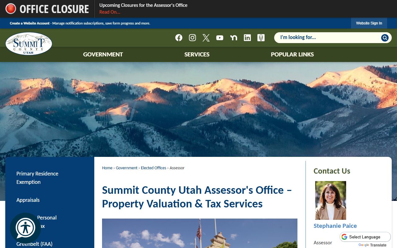 Summit County Assessor property valuation records related to deed records