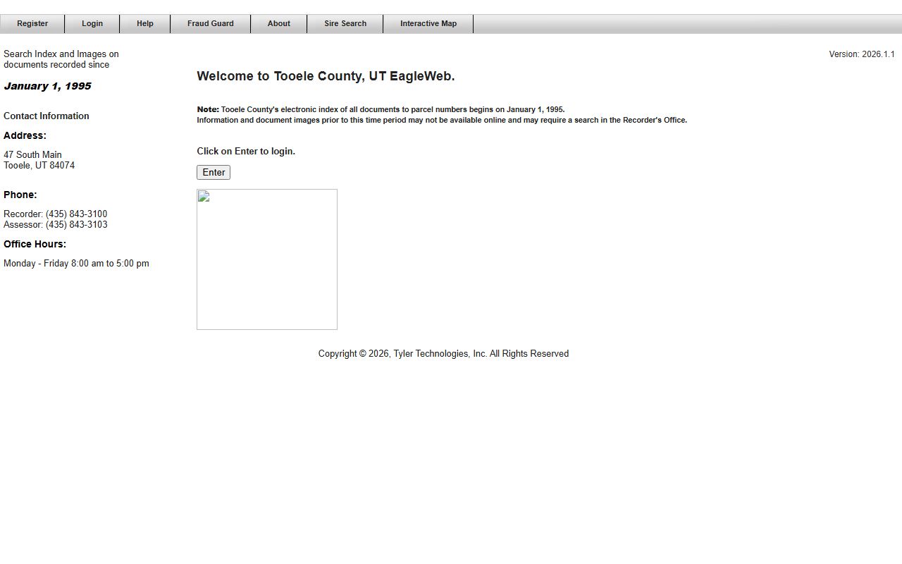 Tooele County EagleWeb electronic recording system for deed records