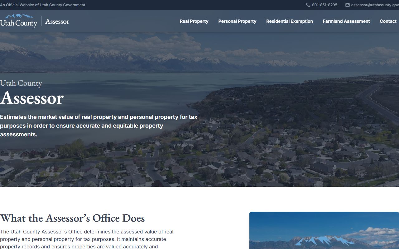 Utah County Assessor property valuation records for deed research