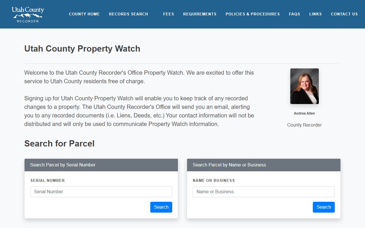 Utah County Property Watch free deed recording alert service