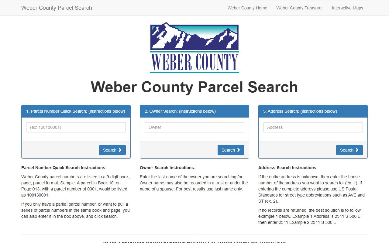 Weber County property information portal for deed records search